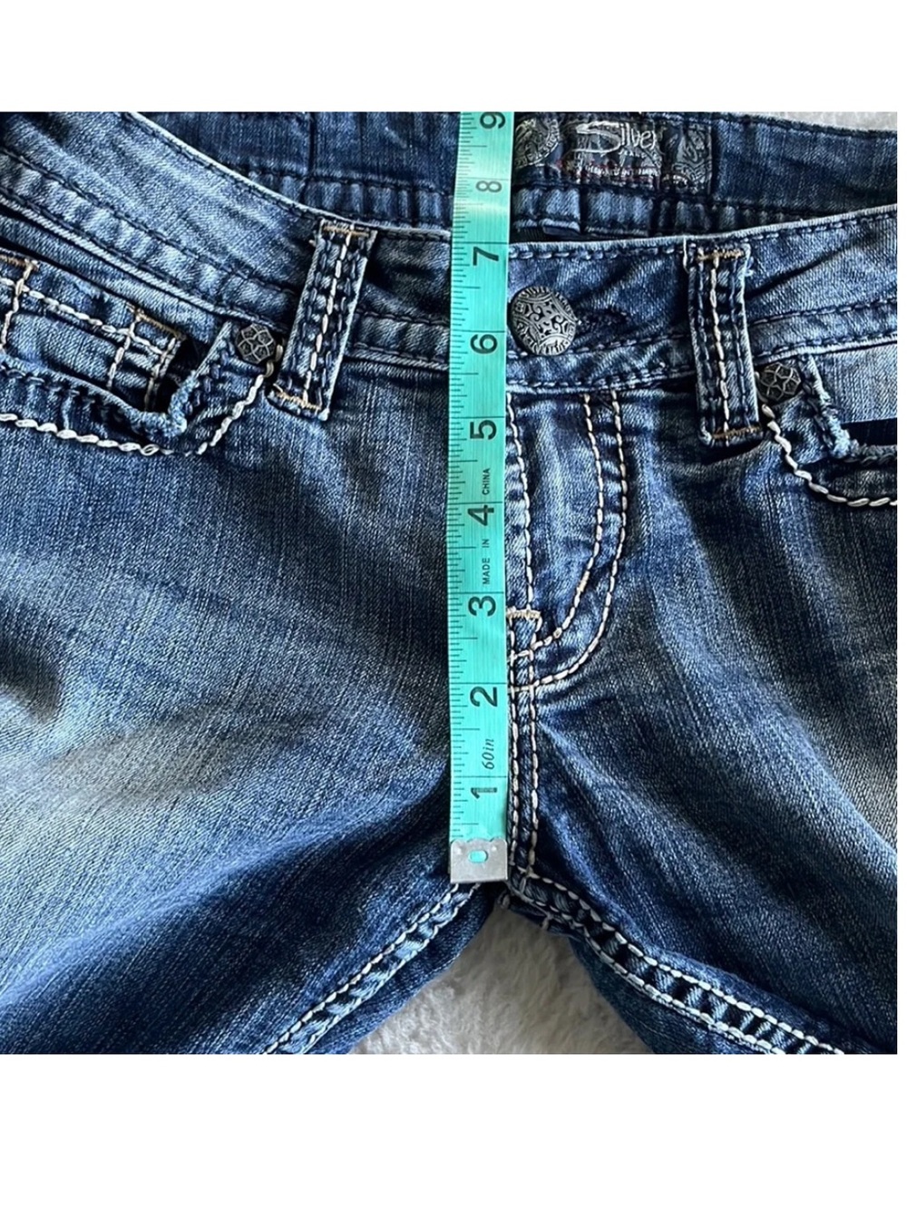 Silver Twisted Capri cropped distressed medium wash jeans size 26 - Picture 14 of 15